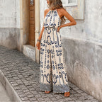 Dames bohemian jumpsuit met print