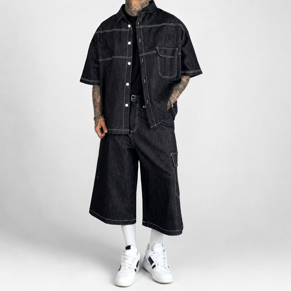 Heren casual set met knopen