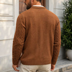 Heren kabelgebreid vest met knopen