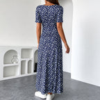 Dames maxi jurk met bloemenprint en V-hals