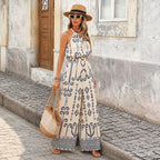 Dames bohemian jumpsuit met print