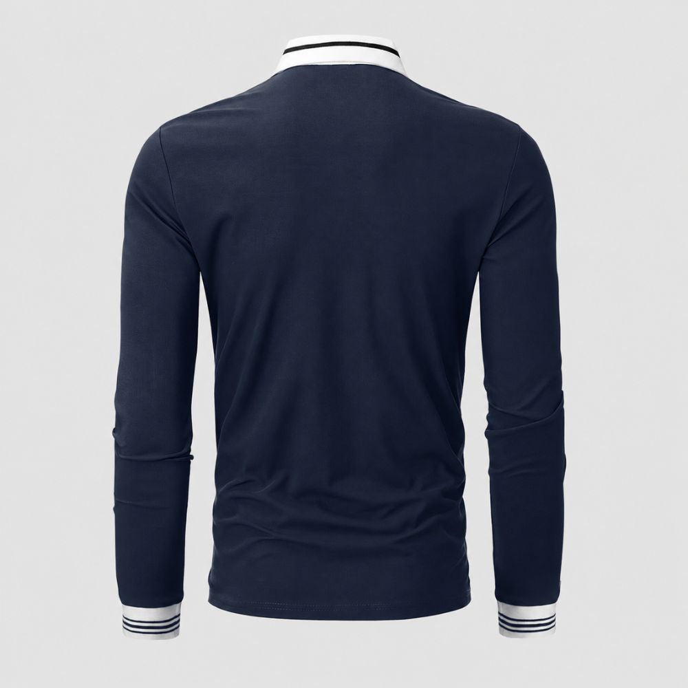Heren poloshirt met gestreepte kraag