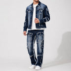 Heren raw hem tweedelige set