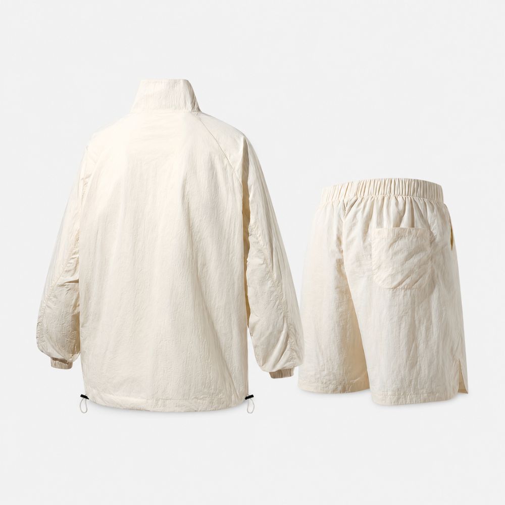 Heren sneldrogende short set met halve rits