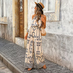 Dames bohemian jumpsuit met print