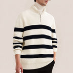 Heren gestreepte zip knit trui