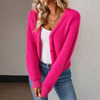Dames pluizig knoopvest