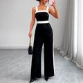 Dames jumpsuit met contrastdetails