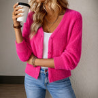 Dames pluizig knoopvest