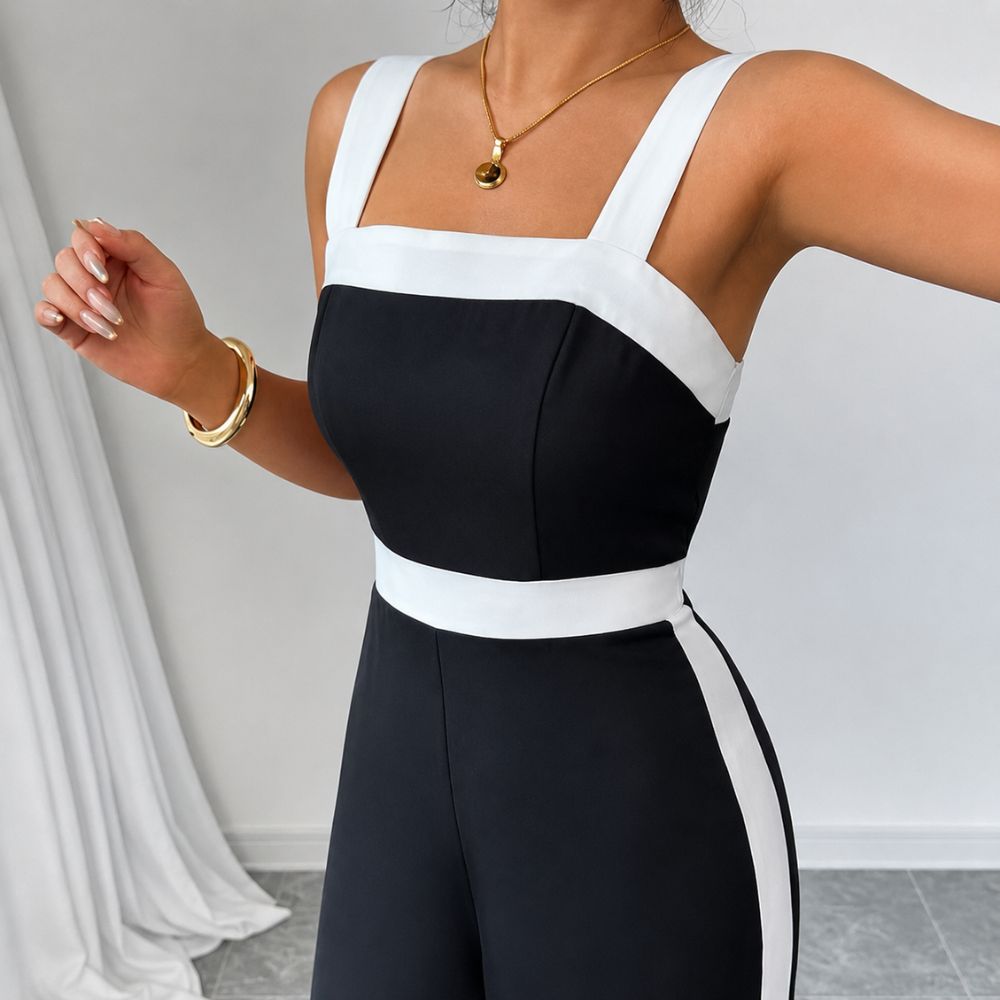 Dames jumpsuit met contrastdetails