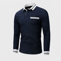 Heren poloshirt met gestreepte kraag