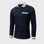 Heren poloshirt met gestreepte kraag