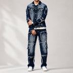 Heren raw hem tweedelige set