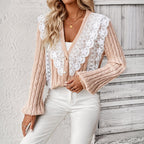Dames vest met kanten detail