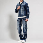 Heren raw hem tweedelige set
