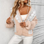 Dames vest met kanten detail