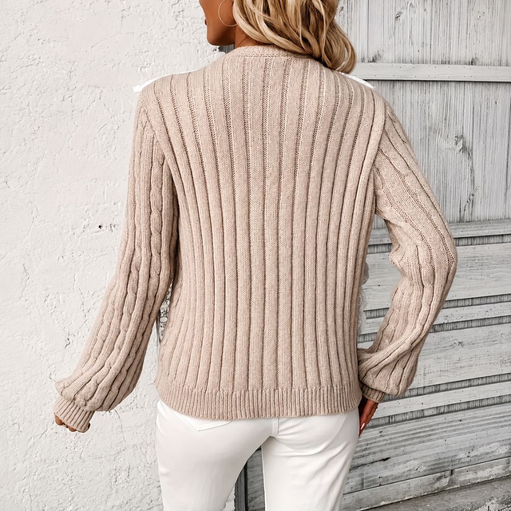 Dames vest met kanten detail