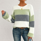 Dames gestreepte relaxte trui